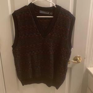 Rainbow/navy sweater vest